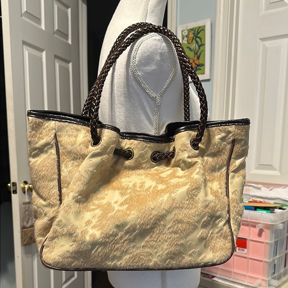 Bagtique Cream and Brown Tote Bag